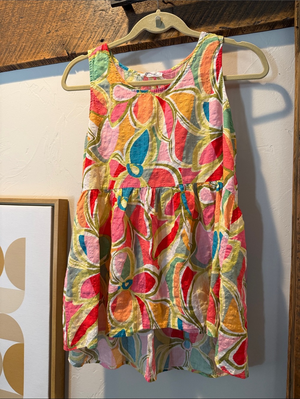 Colorful Floral Sleeveless Kids Dress - Multicolor